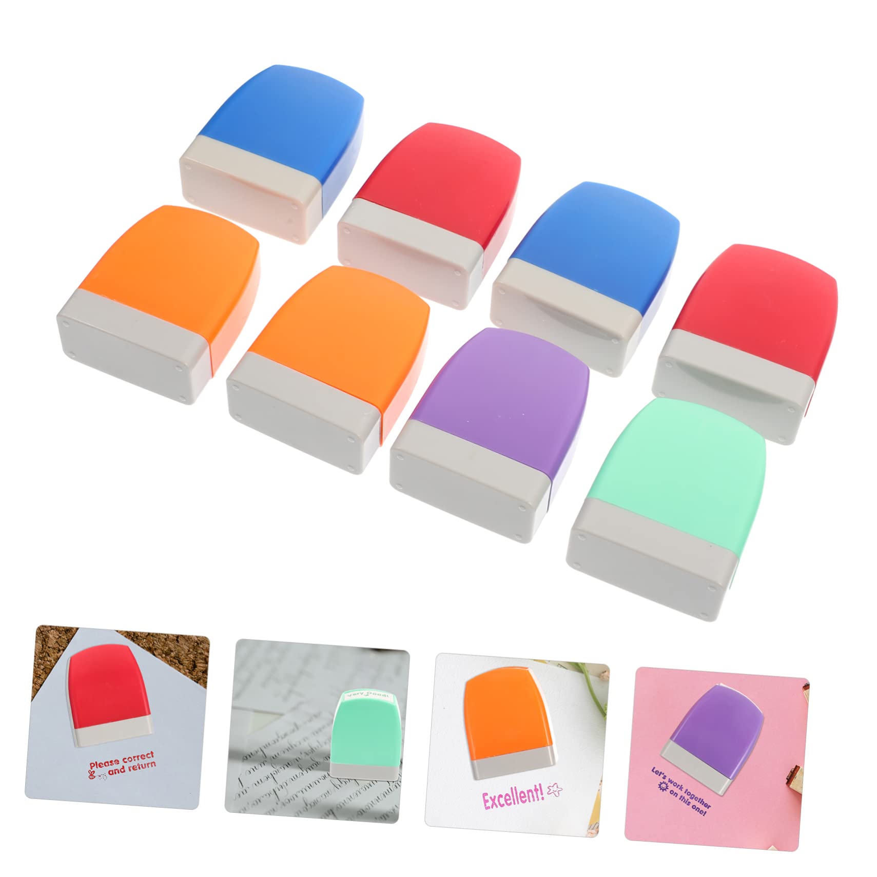 Gadpiparty Set di 8 Timbri Autoinchiostranti in Abs per Decorazioni Scuola, per Insegnanti e Ragazzo Ragazza, per Didattica e Creazione di Biglietti Personalizzati