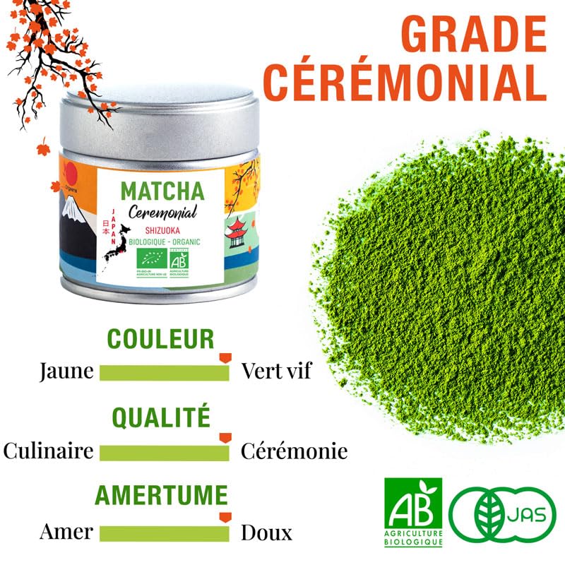 ORIGEENS Ceremonialny Organiczny Matcha - Zielona Herbata w Proszku - Pudełko 30gr