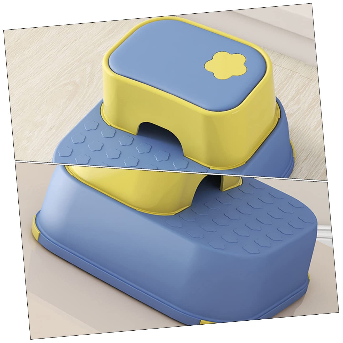 Sosoport Nursery Step Stools Boys and Girls Step Stool Non-Slip Feet for Bathroom Doorway and Kitchen Use