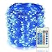 Produktbild LED Lichterketten 165ft 500 LEDs Dimmbar mit Fernbedienung, wasserdichte Sternenlichter für DIY Schlafzimmer, Terrasse, Garten, Tor, Hof, Party, Hochzeit (Kupferdraht Lichter, blau)