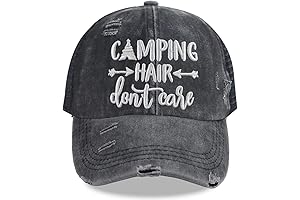 Camping Hair Don't Care Embroidered Mesh Hat
