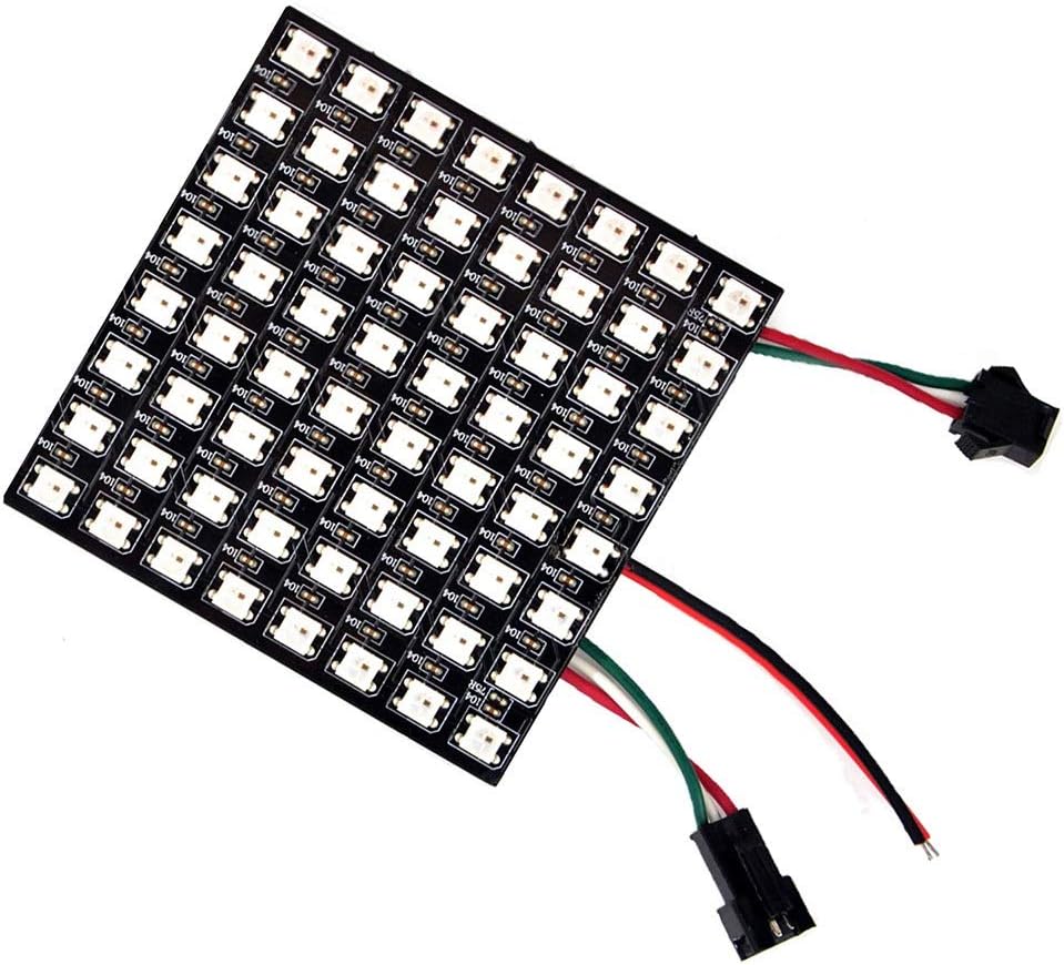 ZHOUYUFAN 8 * 8cm WS2812B 64 Pixels Digital 5050 RGB Dream Color ...