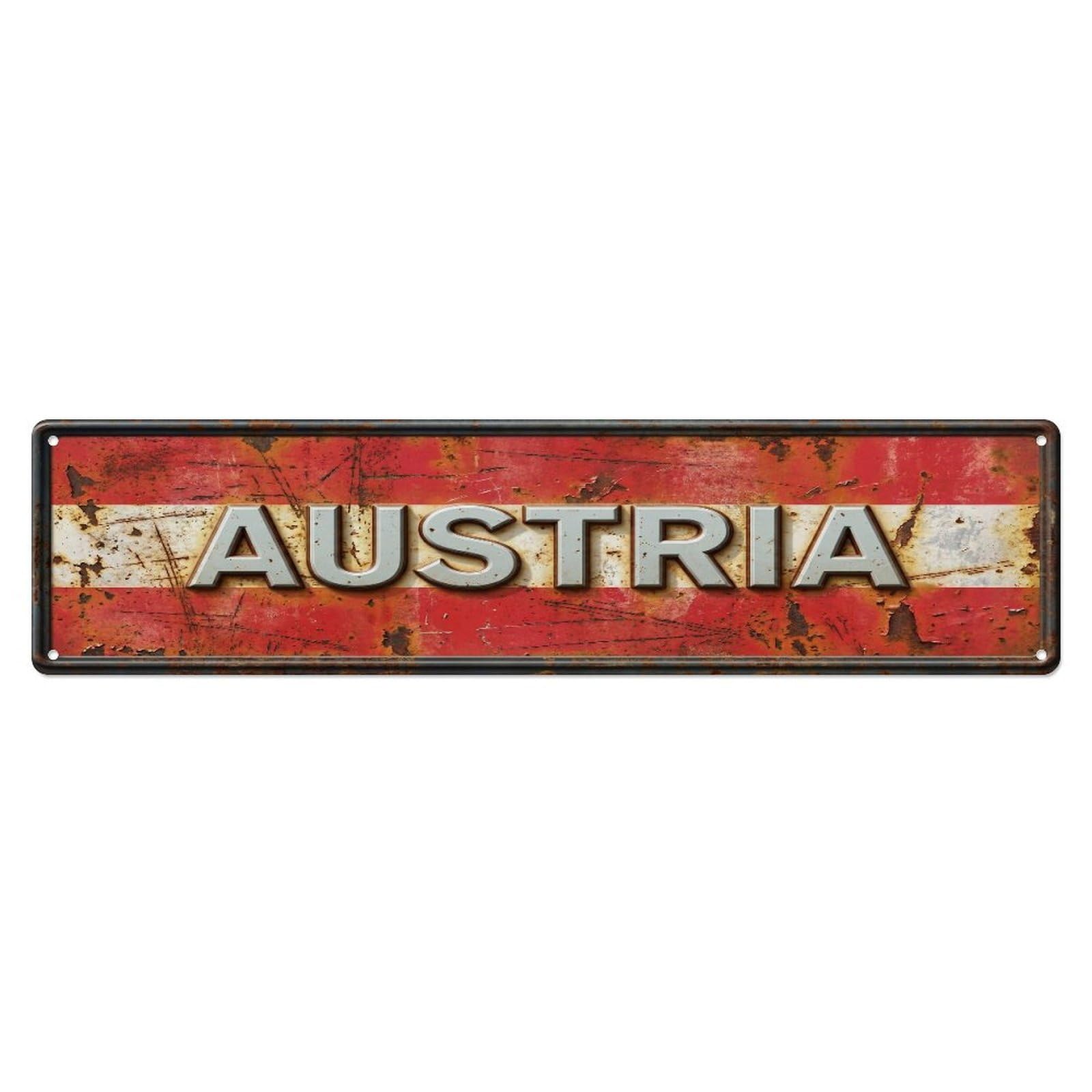 Xanthor Style Metal Tin Sign Vintage Austria Flag Pattern