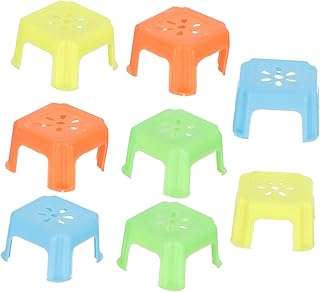 LIFKOME 8 Pçs Mini Banquinho De Plástico Móveis Minúsculos Casa De Bonecas Em Miniatura Mini Casa De Bonecas Miniaturas De Jardim Móveis De Boneca Mini Banquinho De Natal Modelos De