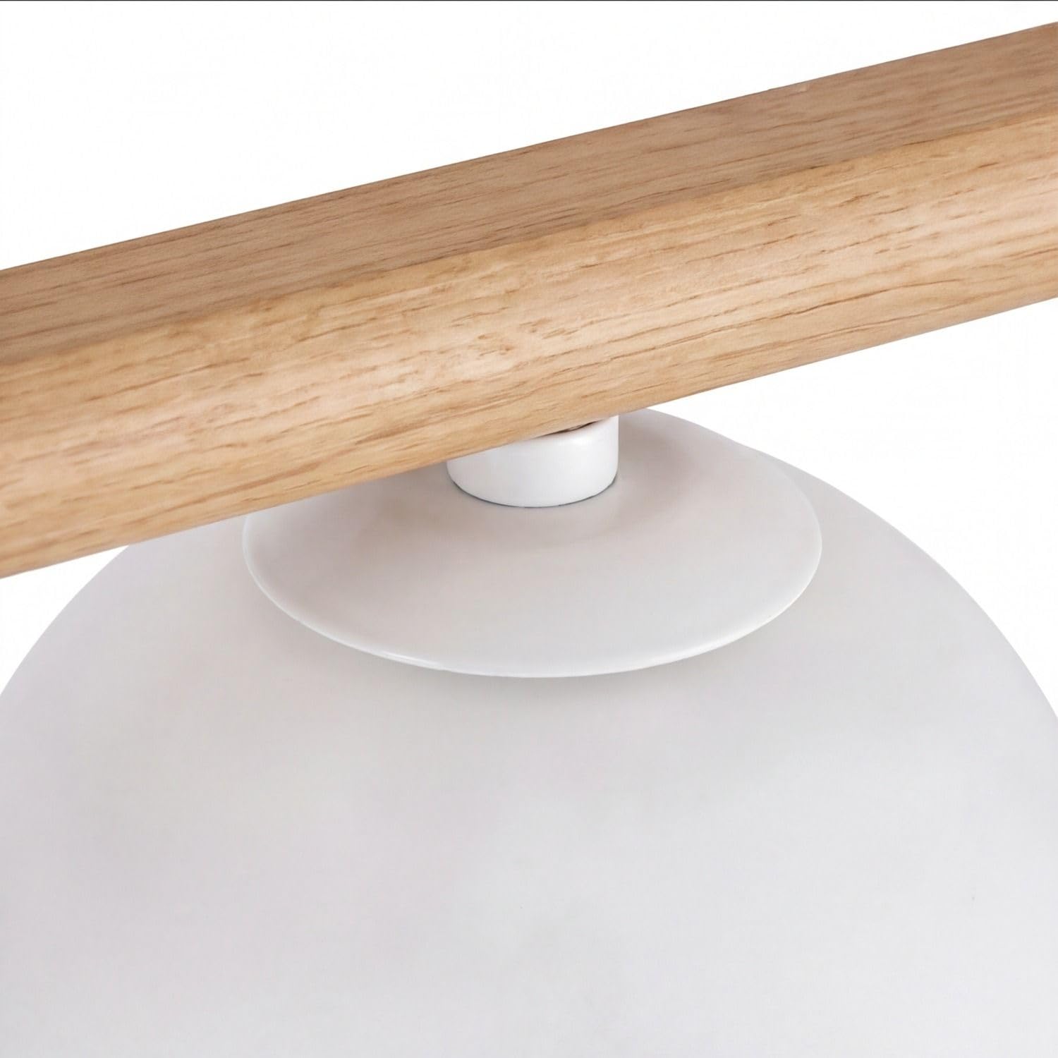 Licht-Erlebnisse Deckenleuchte Holz Weiß Metall Kiefer Wohnzimmer Esszimmer Flur 83 cm G9 5-flammig Kugeln gemütlich blendarm Balken Deckenlampe Schlafzimmer NARVA