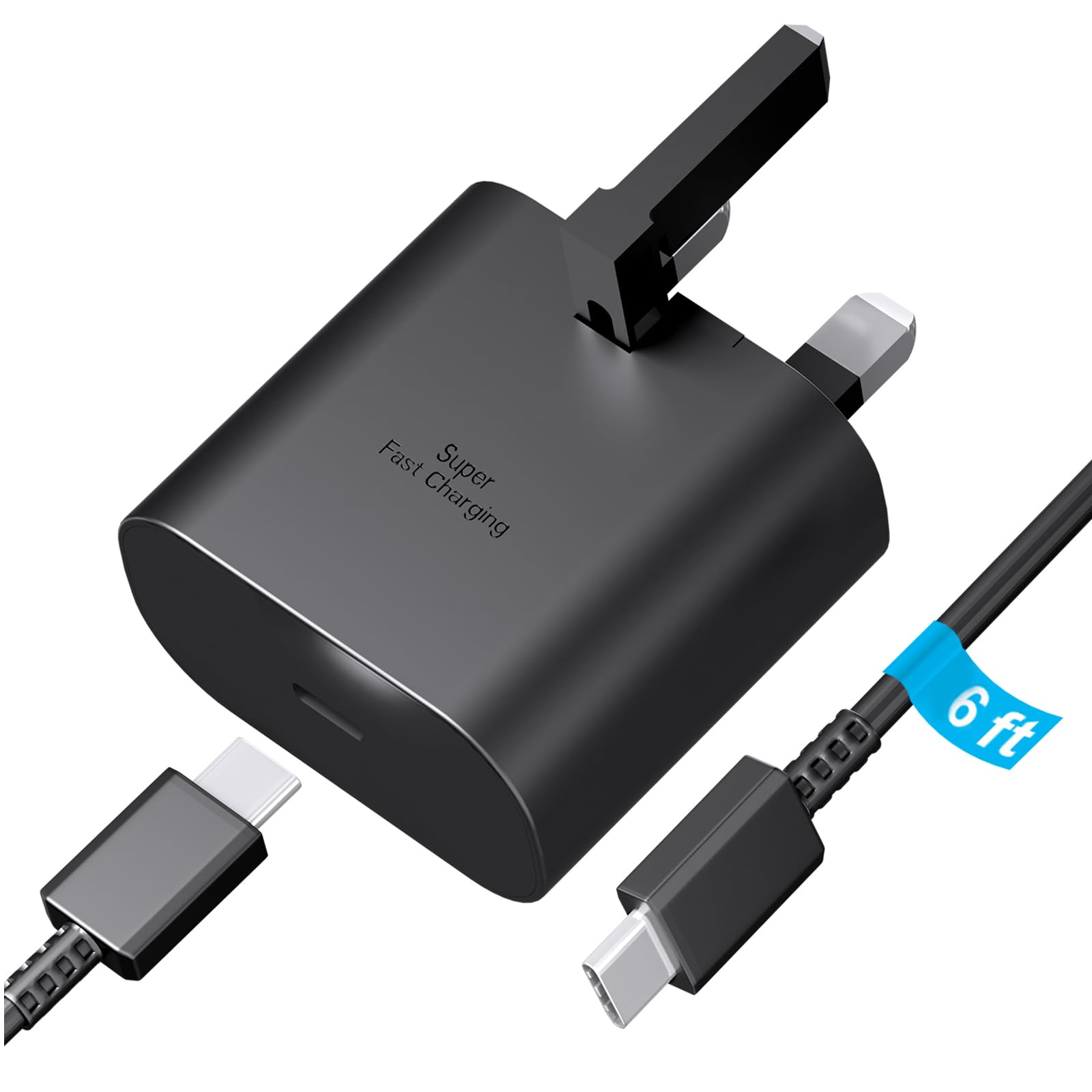 For Samsung Fast Charger,25W USBC Plug with 6ft USB C Cable, Wall Sam sung Super Fast Chargers,Compatible with Galaxy S24/S24Ultra/S24+/S23 Ultra,S22,S21/S20 FE,S20,S10,Note 20,A12,A13,A14,A33,A53,A54
