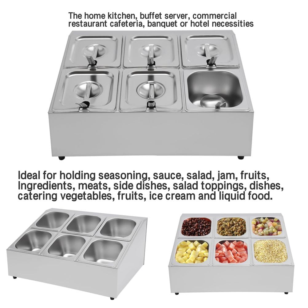 Estación organizadora de pizza, dispensador de condimentos, de acero inoxidable, para condimentos, especias, ingredientes, salsas, frutas