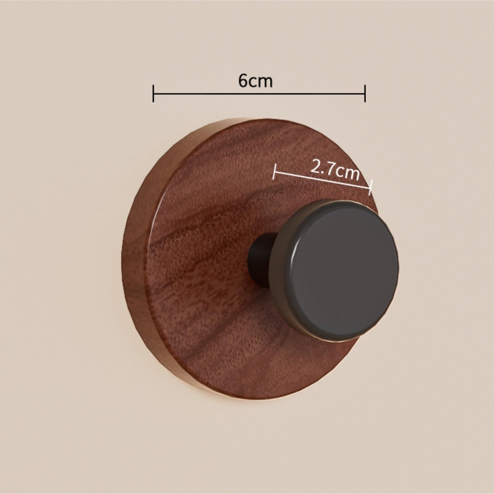 Haczyk Ścienny Haczyki Z Przyssawkami Bez Wiertarki, Zdejmowane, Wielokrotnego Użytku, Do Łazienki I Kuchni Dekoracyjny(Walnut wood grain)