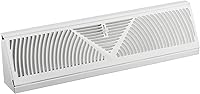 Rocky Mountain Goods 18-Inch Baseboard Register Vent: RoundFlow Max Airflow, Heavy Duty Steel, Easy Adjust Lever, Lifetime Warranty