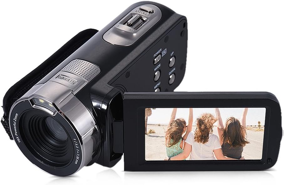 Andoer HDV-302P 3.0 Inch LCD Screen Camera Camcorder Full HD 1080P 15FPS 24MP 16X Digital Zoom Anti-shake Digital Video DV Remote Control Shutter