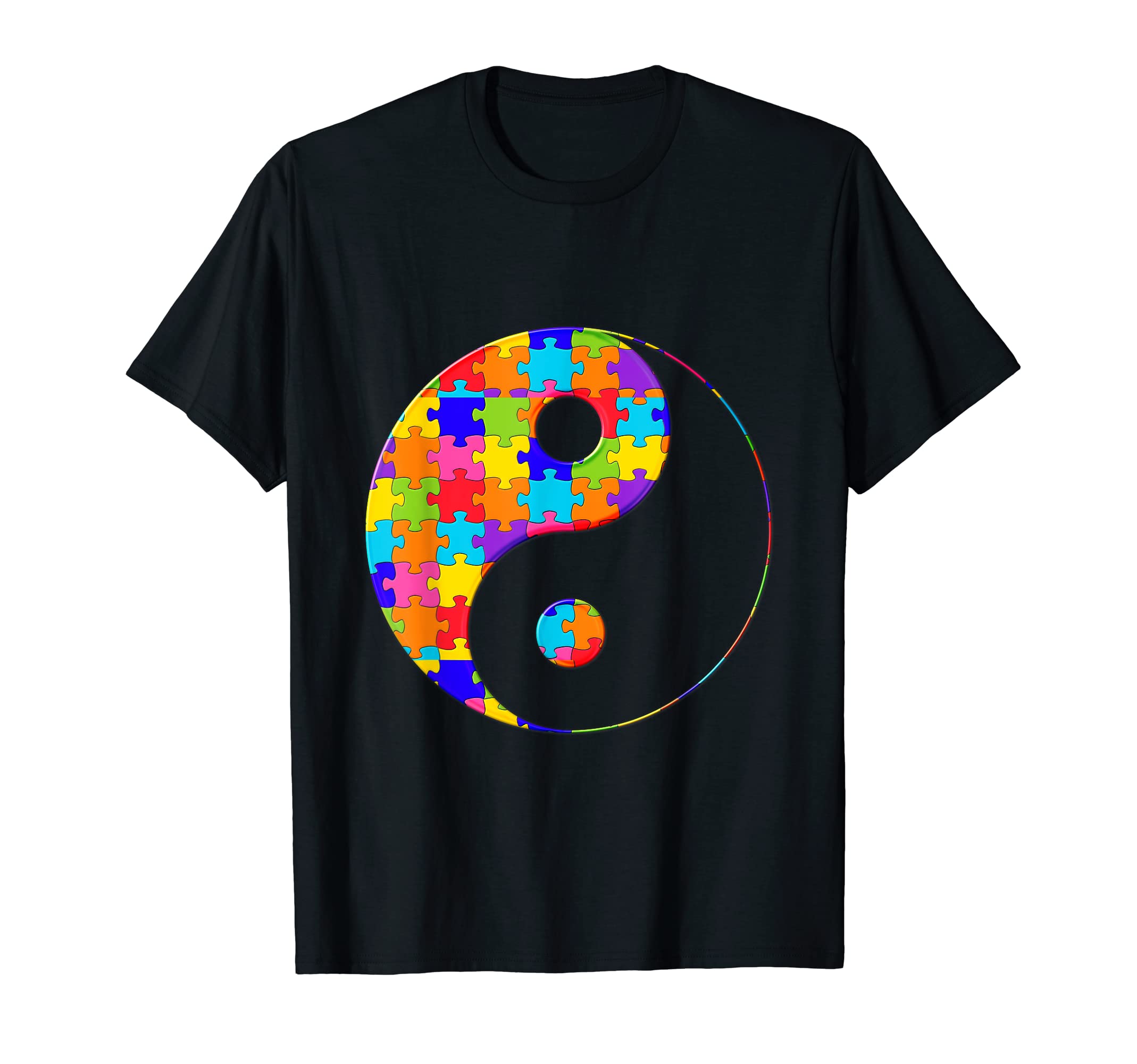 Yin Yang Taoism Yinyang Jigsaw Autism Puzzle T-Shirt