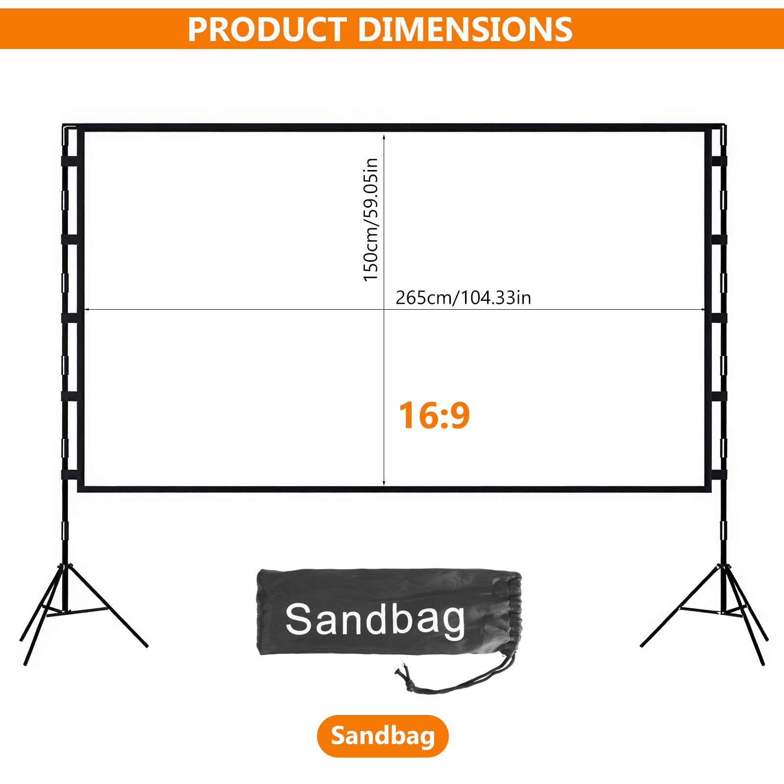 Projektor Leinwand und Ständer - 120 Zoll tragbare 16:9 4K