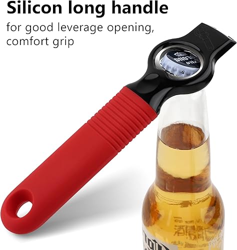 Miniatura 10 de DUNLAGUE Abrelatas magnético 2 en 1 para latas de soda y abrebotellas de cerveza para nevera, abrebotellas de 6.9 pulgadas para uñas largas,