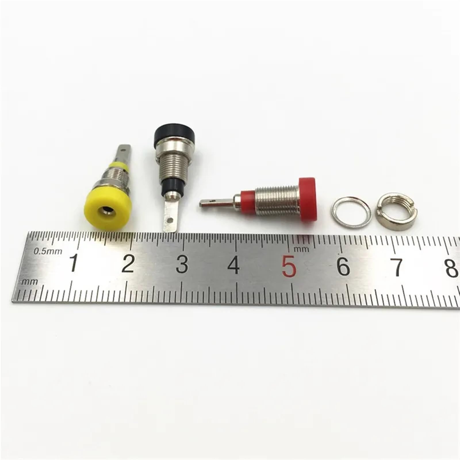 10 sztuk 2 mm mosiężne gniazdo bananowe żeńskie panel Mount Jack Binding Post Terminal złącze lutownicze 5 kolorów (czarne)