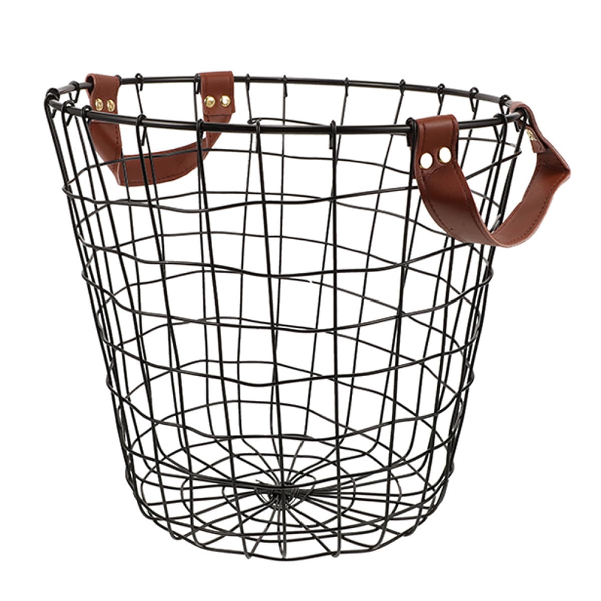 VICASKY Cesto Porta Legna in Ferro Rustico con Grande Capacità e Resistente, per Campeggio e Uso Interno, Design Rotondo Stile Fattoria