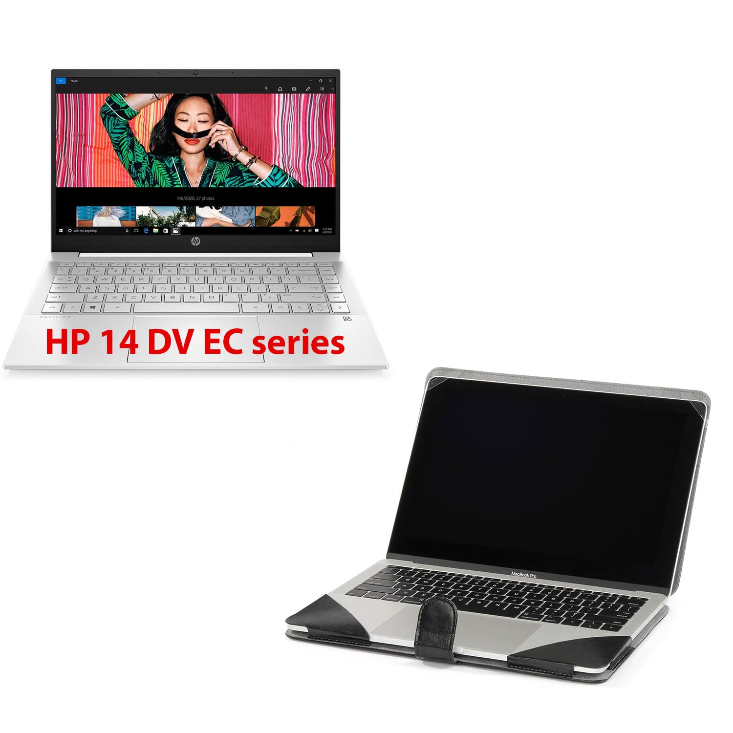 Dorca® case for HP Pavilion 14-EC/14-DV Series (ec0033AU ec1003AU ec1005AU ec1008AU ec1019AU dv0054TU dv0058TU dv1000TU dv1029TU dv2014TU dv2041TU) 14 Inch PU Leather Cover-Black(33 * 22 * 2 cm)