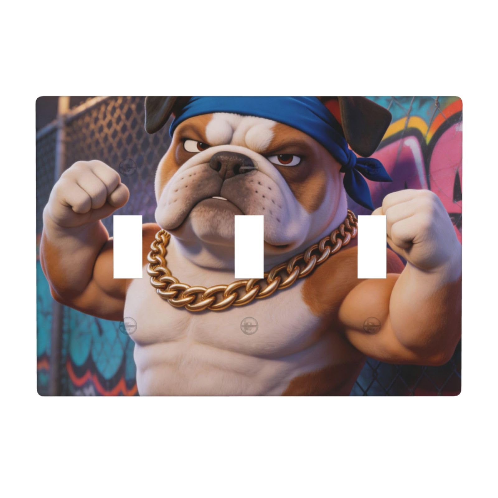 Bulldog 3 Gang Switch Plate Cover-Unbreakable Polycarbonate Wall Plate, Heat Resistant Toggle Switch Decor for Home