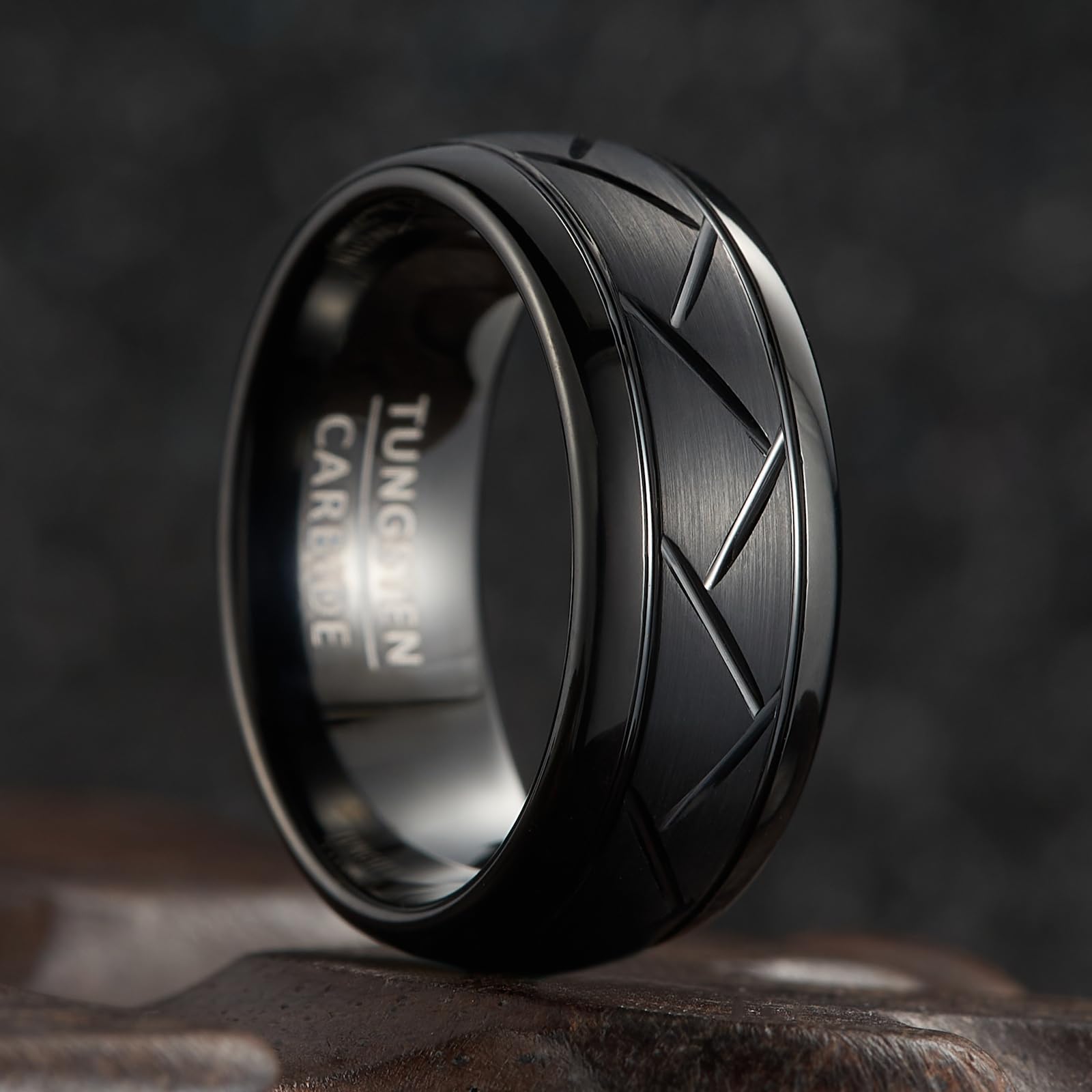 1 anillo de tungsteno Y2K de moda para hombres y mujeres, con un ancho de 8 mm, adecuado para el uso diario en anillos de boda para parejas, fiestas, vacaciones, cumpleaños y aniversarios