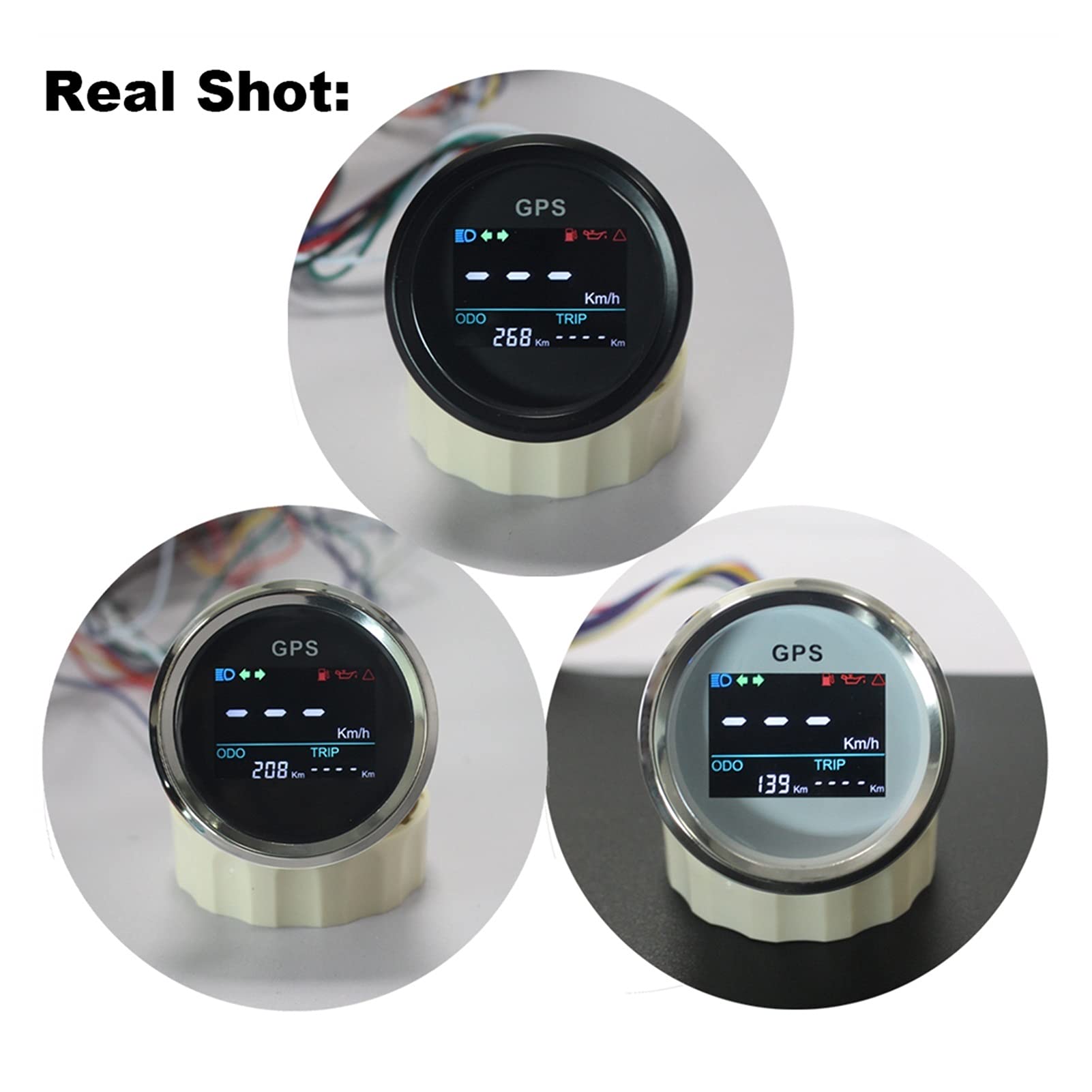 Velocímetro GPS Digital 52mm Universal, Para Coche, Barco O Moto, Con Odómetro, Blanco, CX6184