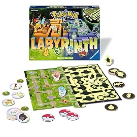 Ravensburger 22705 - Pokmon Labyrinth Glow in The Dark - Sliding Fun with Your Favorite Pokmon - Playable in Light and Dark for 2-4 Players Ages 7 and Up