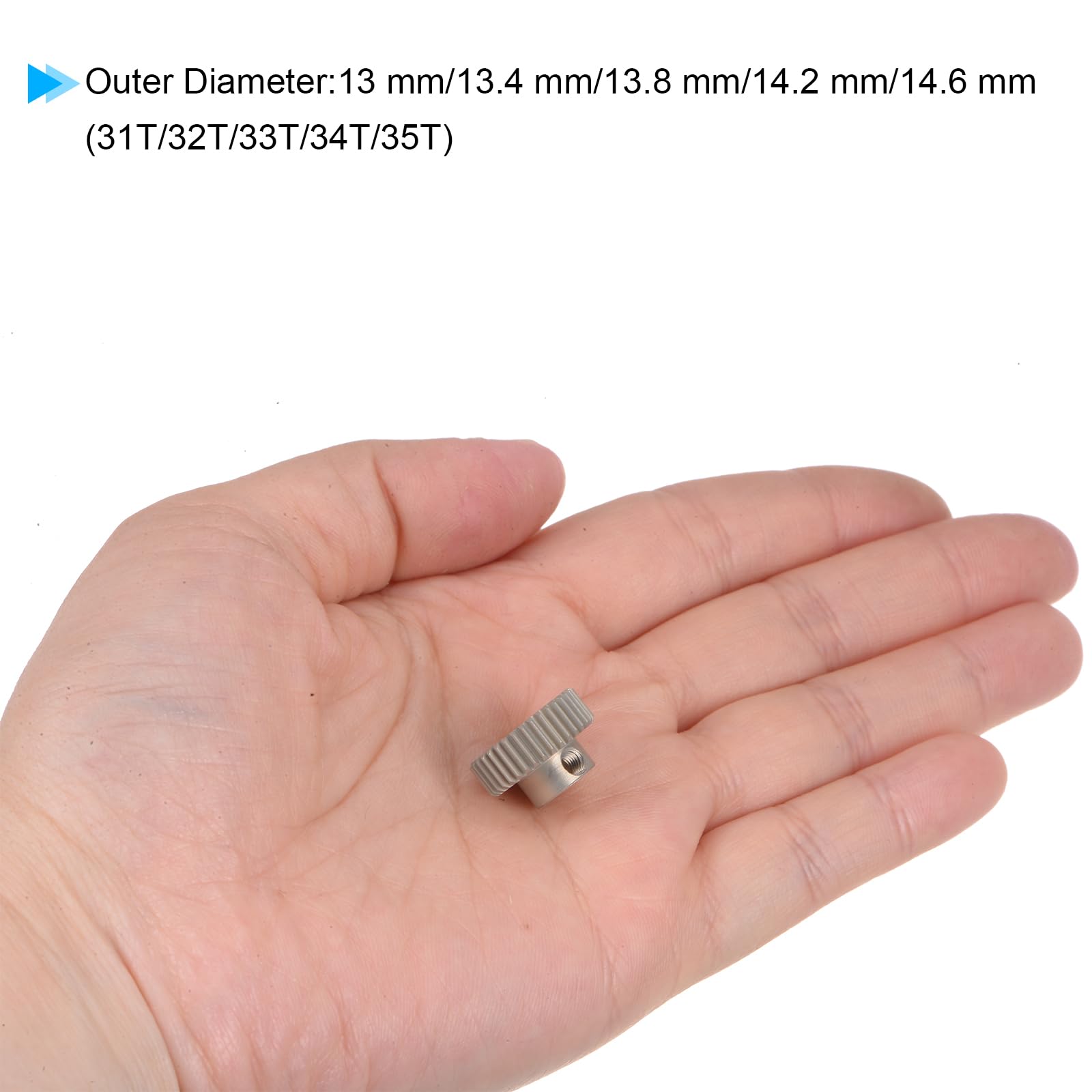QUARKZMAN Set Di Ingranaggi a Pignone 64P, Albero da 3,175 Mm (1/8 Pollice), 31T 32T 33T 34T 35T in Lega Di Alluminio per Motori Rc da 1/10 (5 Pezzi)