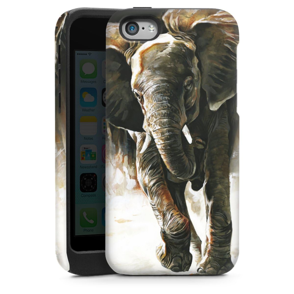 Coque Compatible avec Apple iPhone 5c Coque renforcée Coque Antichoc Nature Ã‰léphant Dessin