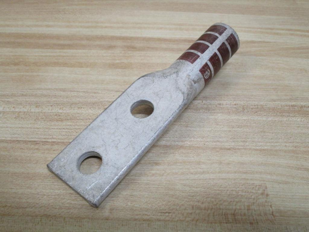 BURNDY YA342N 2 Holes, 500 MCM, CHAMFERED, Compression Lug, Copper, Long, TIN-Plates