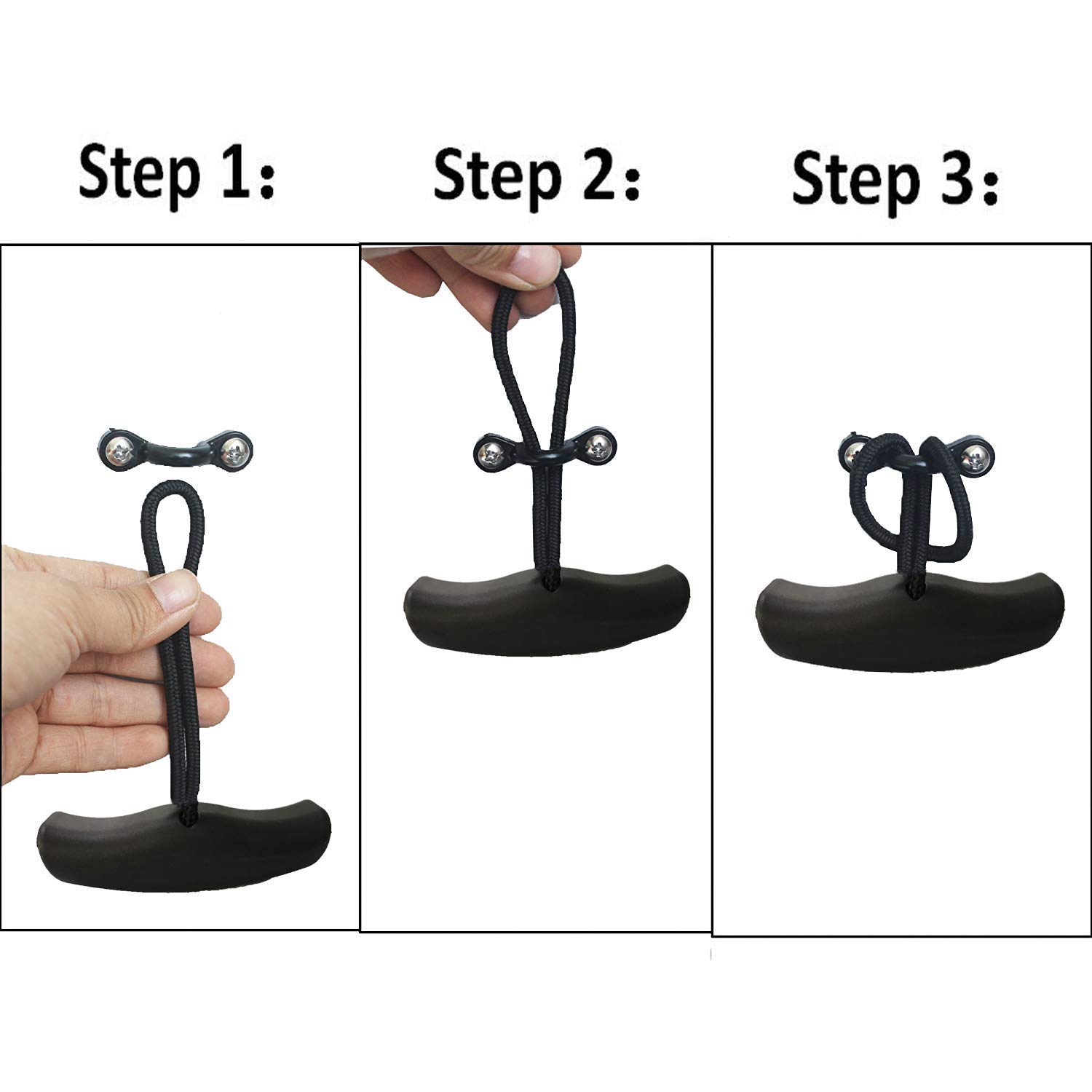 Lot De 2 Poignées De Kayak – Poignée En T Solide | Tendeur Ultra Résistant | Kit D'installation De Rechange, Poignée De Transport De Kayak Avec Cordon Et œillets Pour Soulever Des