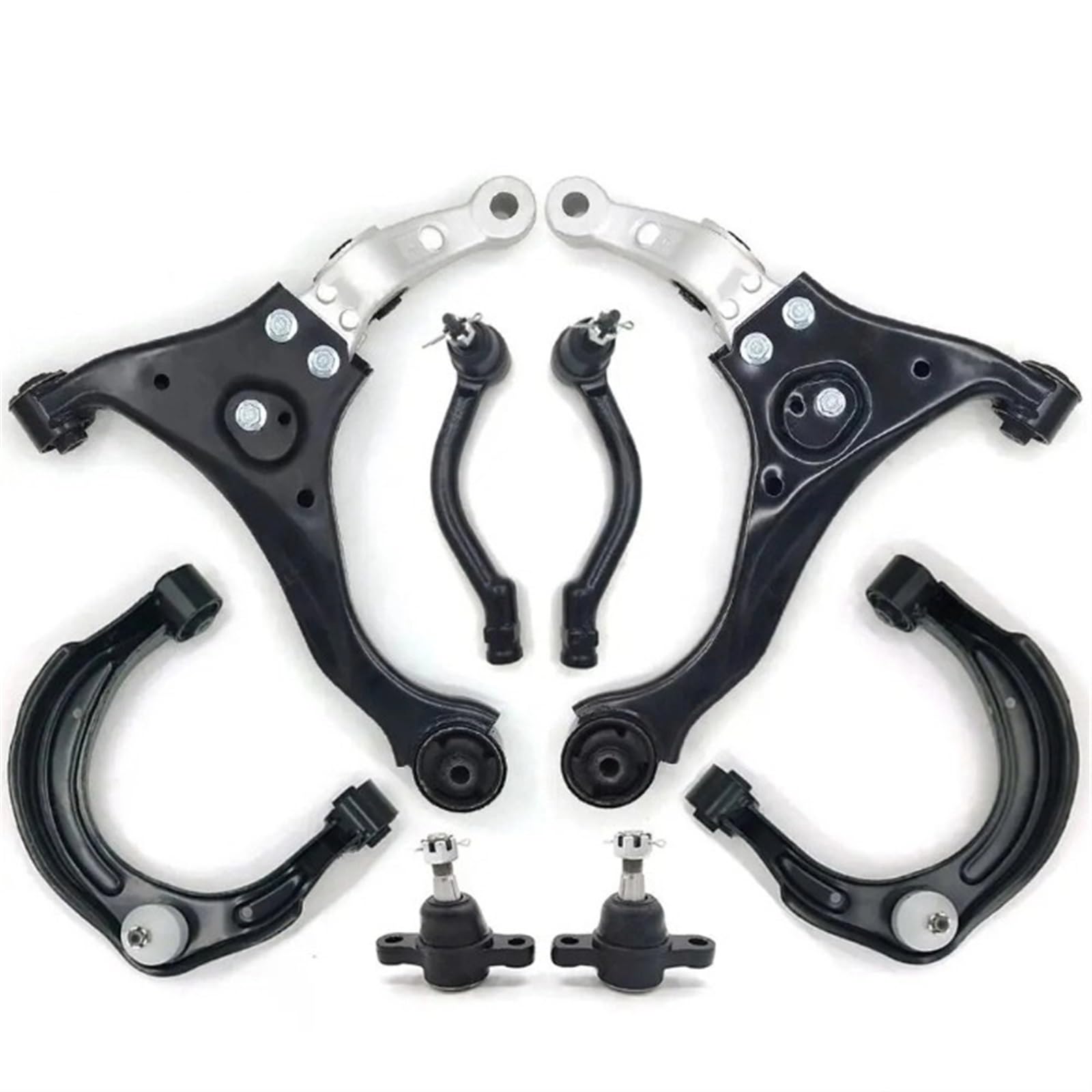 Kit da 8 pezzi, giunto sferico del braccio di controllo anteriore superiore e inferiore, set di estremità del tirante esterno compatibili con Hyundai Sonata 2006 2007 2008