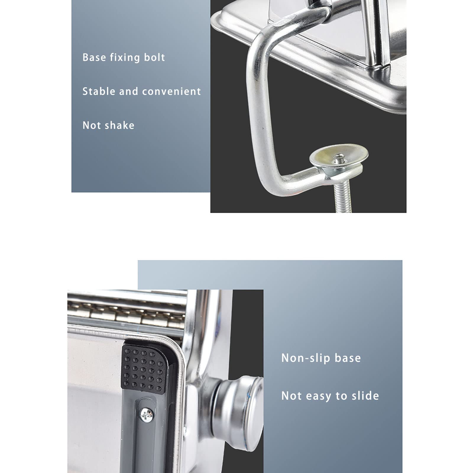 Máquina para Hacer Pasta Máquina Manual para Hacer Fideos Acero Inoxidable Extraíble 6 configuraciones de Espesor Ajustables Espagueti, Masa, Pieles para albóndigas