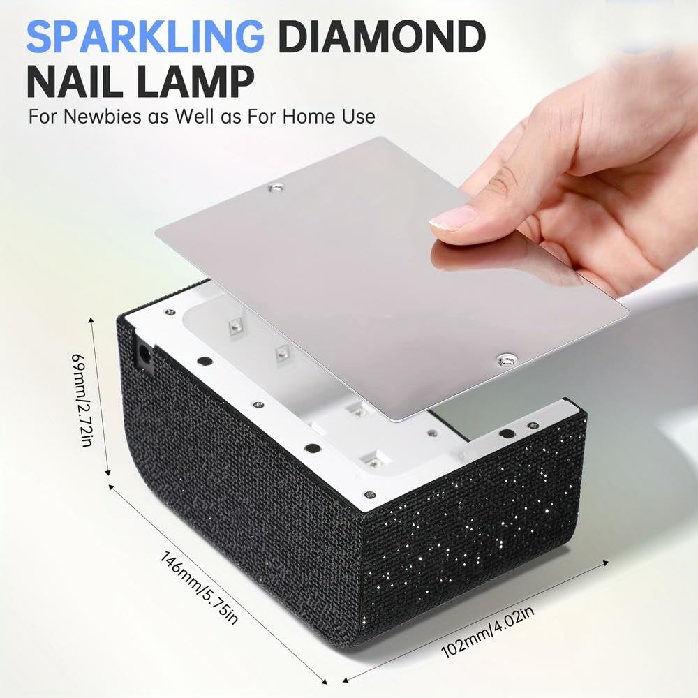 Lampada per Unghie in Gel a LED ZBDZSW da 48 W - Luce UV a polimerizzazione Rapida per Smalto in Gel, Strumento Professionale per Manicure a casa, Uso Plug-in (Nero)