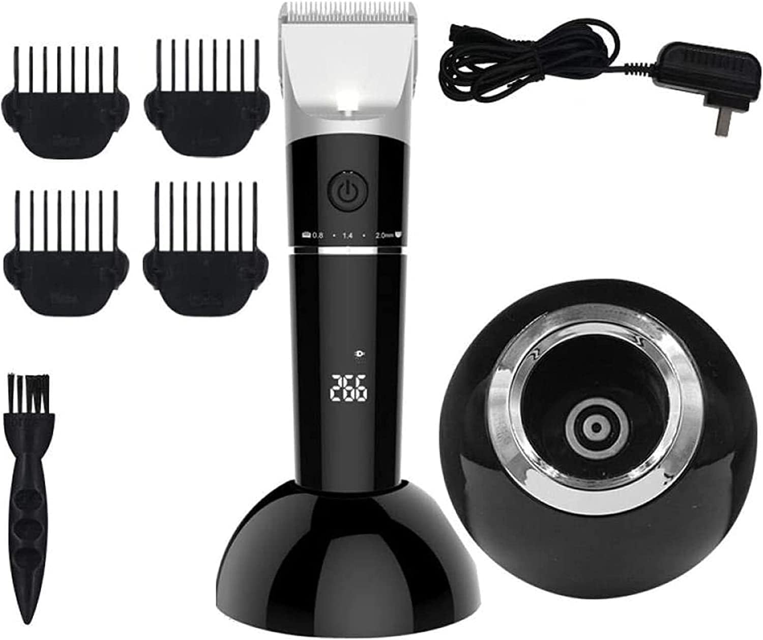 Professional Hair Clippers Cordless Pro Hair Trimmer Rechargeable Beard Trimmer Electric LED Display Haircut Kit for Men and Family Use with Charging Dock 4 Guide Combs