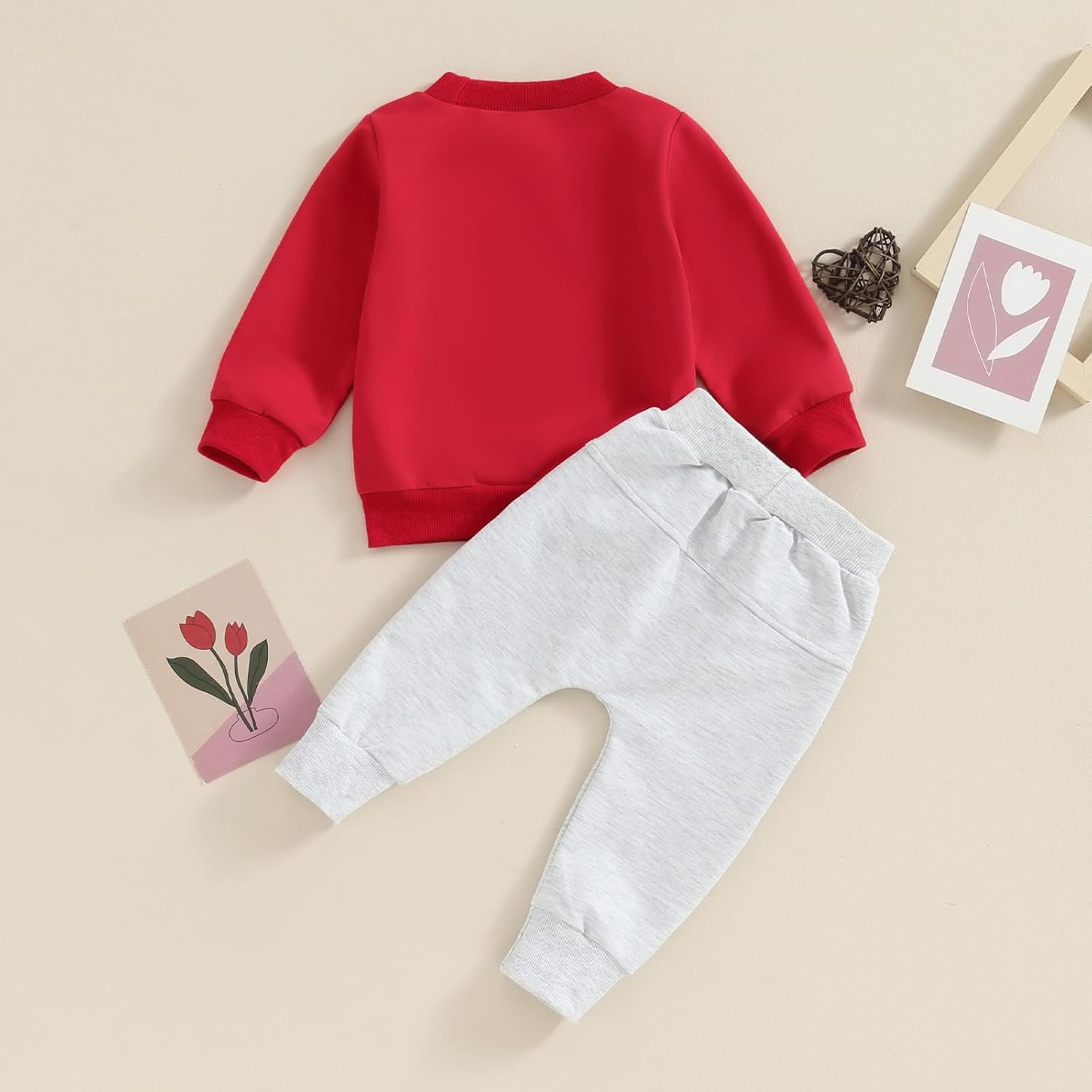 Valentine 's Day Outfit Clothes Set Infant Toddler Baby Boy Long Sleeve Sweatshirt and Pants Set