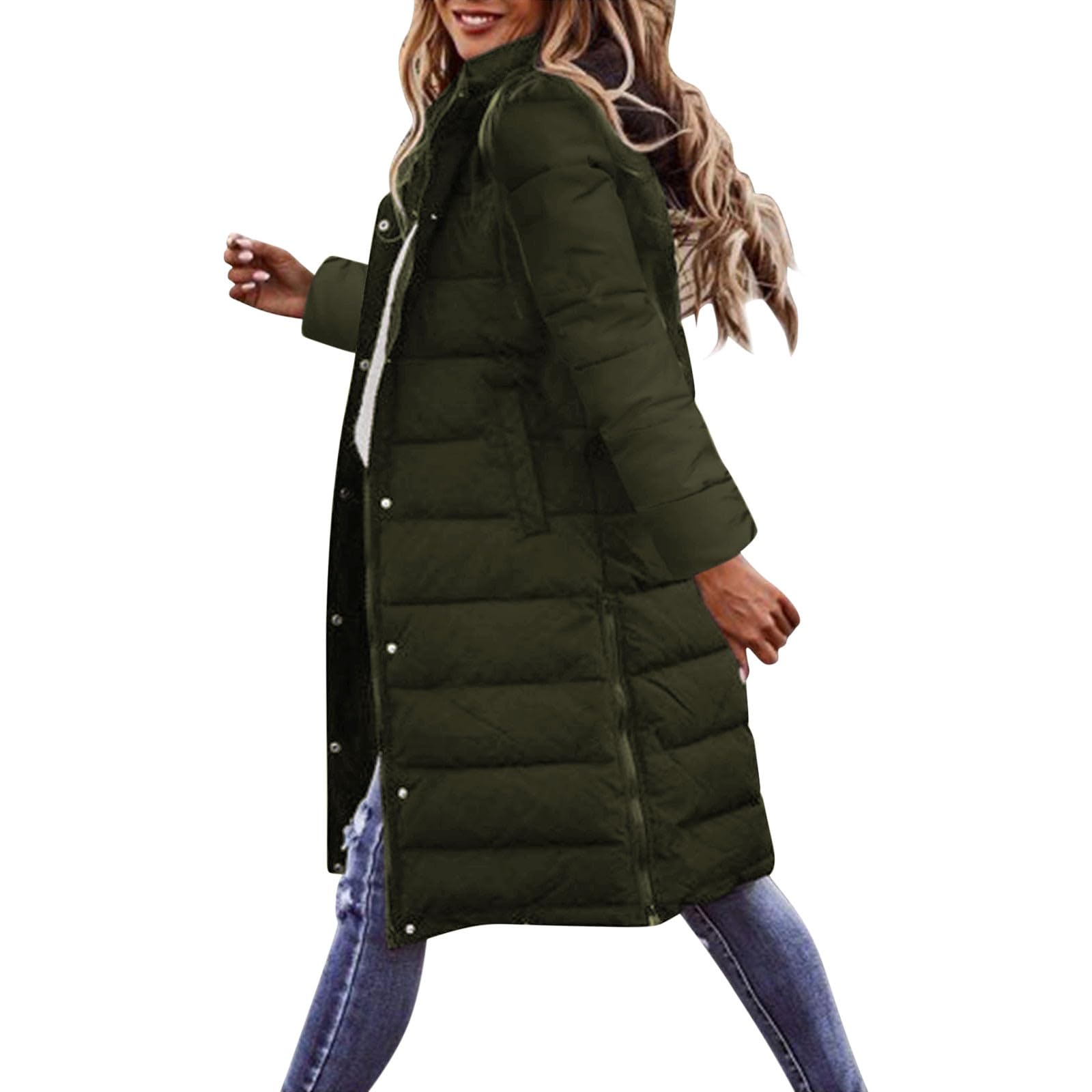Generisch Chaqueta larga para mujer, chaleco de plumón con capucha, chaleco largo sin mangas, chaleco acolchado largo, chaqueta ligera de invierno, chaqueta de plumón, chaqueta amortiguadora para