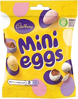 CadburyMini Chocolate Eggs Bag 80g – Solid milk mini chocolate eggs in a crisp sugar shell. Easter Shapes.