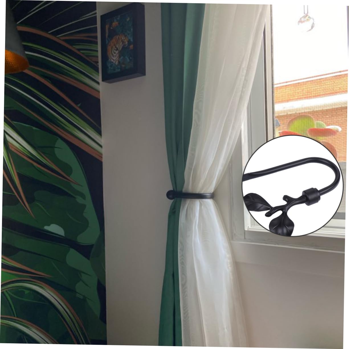 2pièces Crochets Muraux Décoratifs Métal pour Rideaux Attaches Forme De Support De Rideaux Élégant pour Drapeaux Et Décorations Intérieures