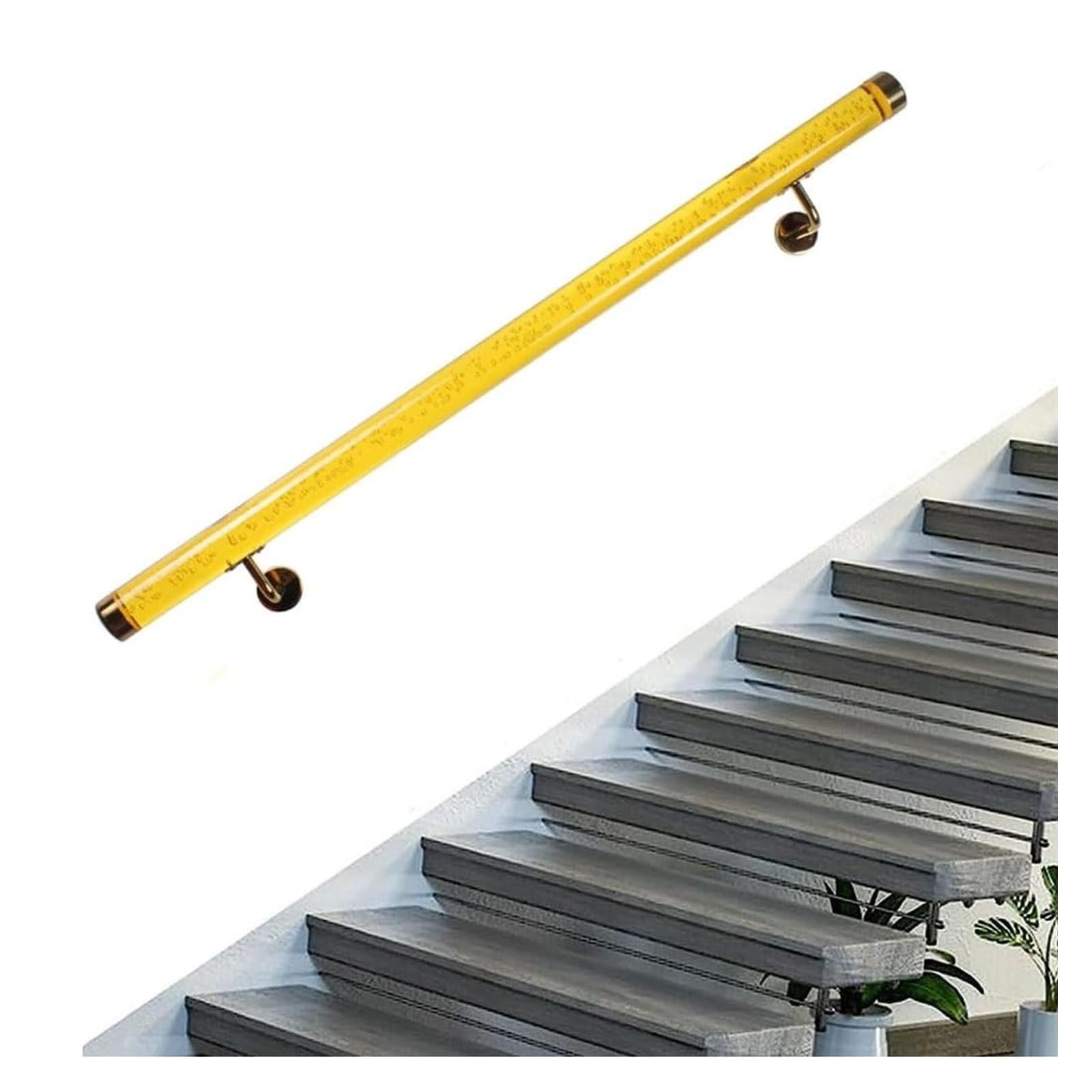 Stair Railing Transparent Acrylic Crystal Stair Handrail Indoor Hallway Loft Stairs Handrail Wall Mounted Non-Slip Auxiliary Railing(100cm)