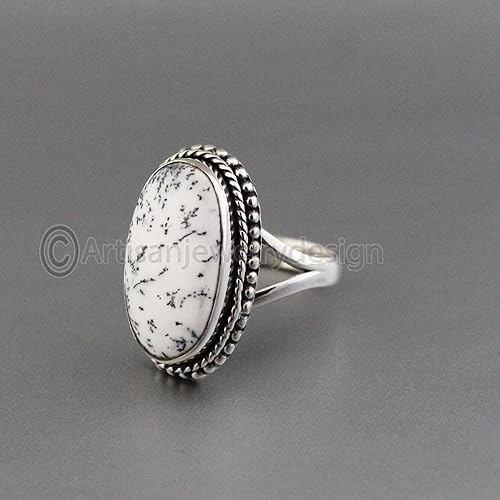 Vista 3 de Dendritic Agate Ring, Handmade Silver Ring, Minimalist Jewelry, Delicate Silver Ring, 925 Sterling Silver Ring, Bezel Setting Ring, Ring With Stone