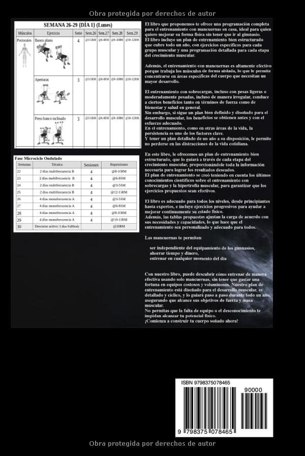 Miniatura 2 de Culturismo. Entrenamiento en Casa con Mancuernas Un año de rutinas para bodybuilding y fitness (Spanish Edition)
