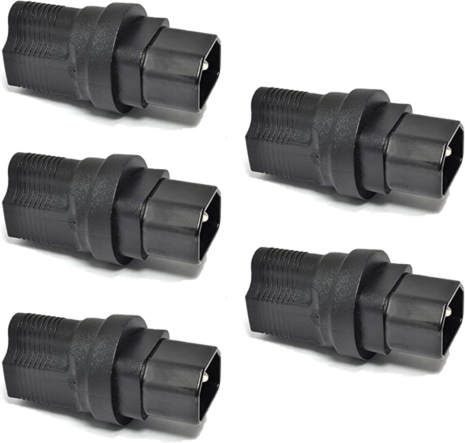 Ceptics IEC USA NEMA 5-15R to IEC 60320-C14 Adapter Plug - ETL Certified - Industrial Grade (IG-320-5PK),Black