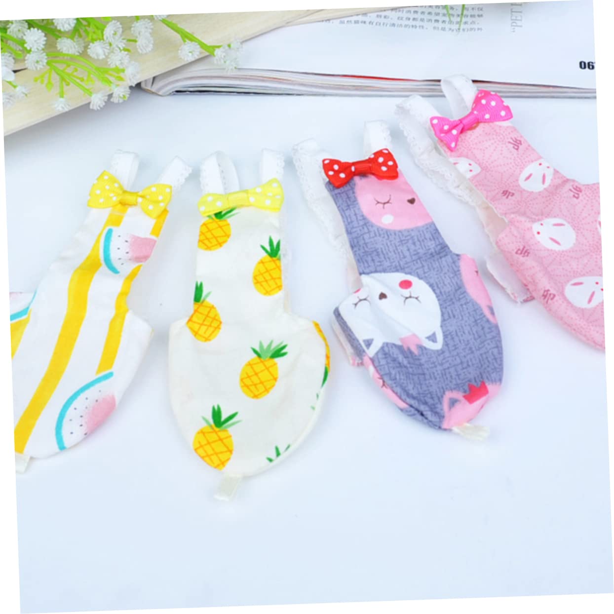 Amosfun 6stücke Kreative Vogelwindeln Für Papageien Atmungsaktive Wiederverwendbare Flugkleidung Für Haustier-vögel Für Wellensittiche Und Nymphensittiche Pineapple Grey Cat
