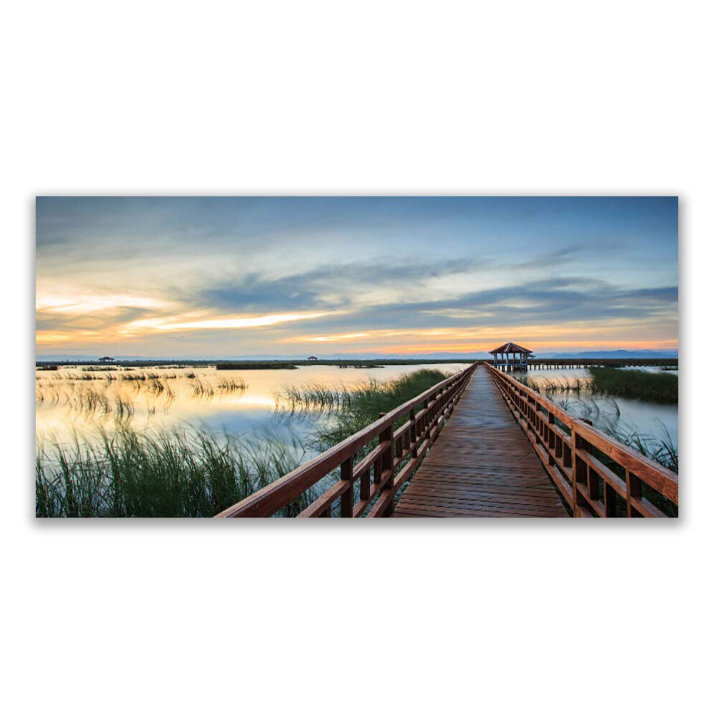 Impression sur toile 120x60cm haut de gamme au design de pont d'architecture moderne