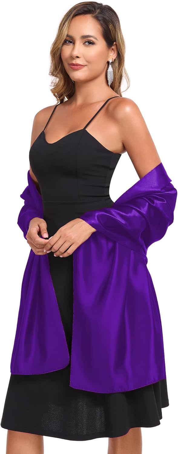 Shawls and Wraps for Evening Dresses Satin Women Long Scarf Wedding Guest Shawl - Image 3