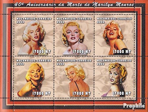 Briefmarken-Block Mosambik 2002 Marilyn Monroe – Postfrisch ** MNH (komplette Ausgabe)