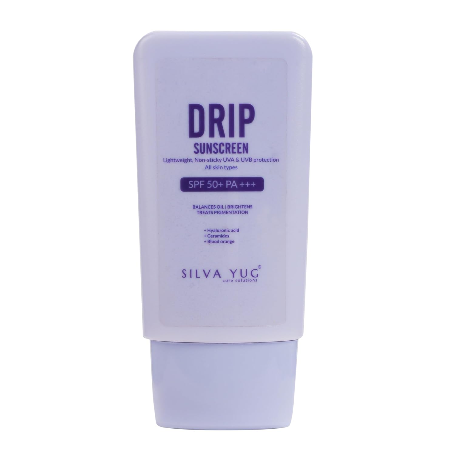 SILVA YUG Drip Sunscreen SPF 50+ PA+++ | 50 ML | Absorption under 5 seconds | APF & Multi-Vitamins for glowing skin | Ultr...