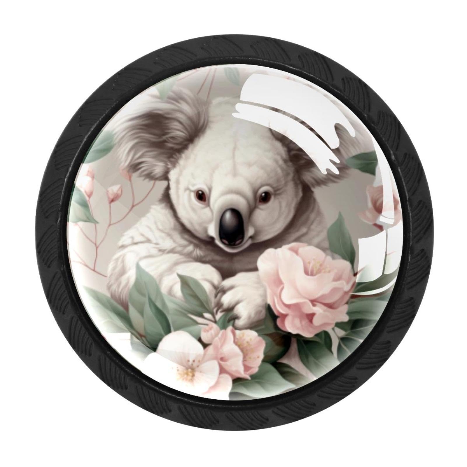Chenzzzz Multicolored 07 4 Pack Round Cabinet Knobs For Kitchen Bathroom Closet Dresser Cabinets, Koala