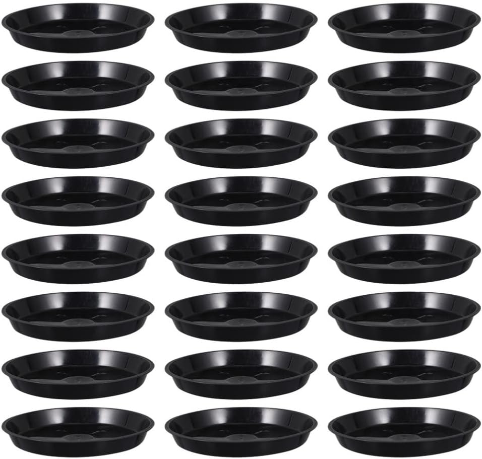 Square Serving Tray 25 PCS Plant Saucers 9 inch Planter Pot Drip Tray Thicker Plastic Flower Pot Saucers for Indoor Outdoor Round Potted Plants Black Indoor Planters
