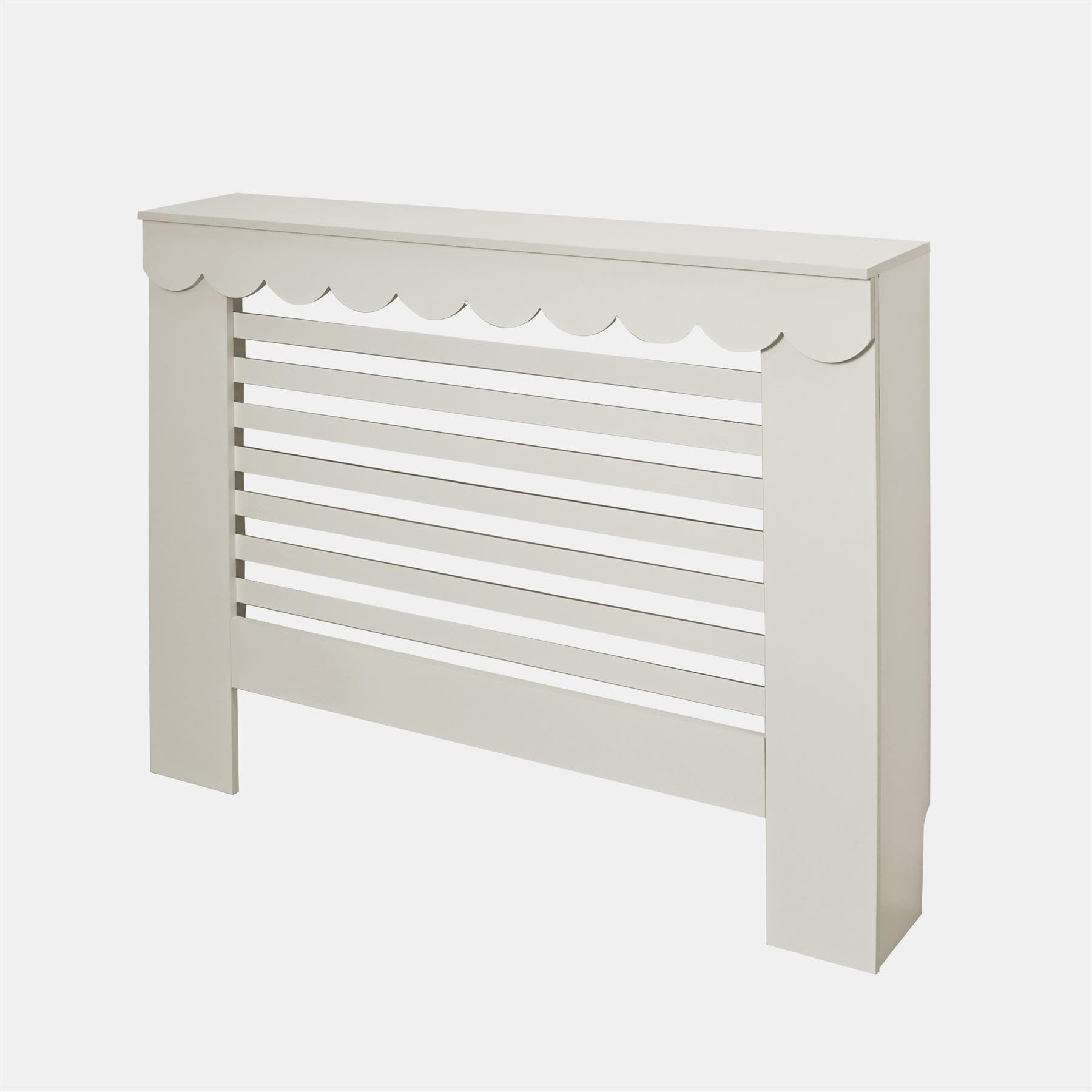 OHS Medium Radiator Cover, Scallop Edge Top Shelf Covers, Cream