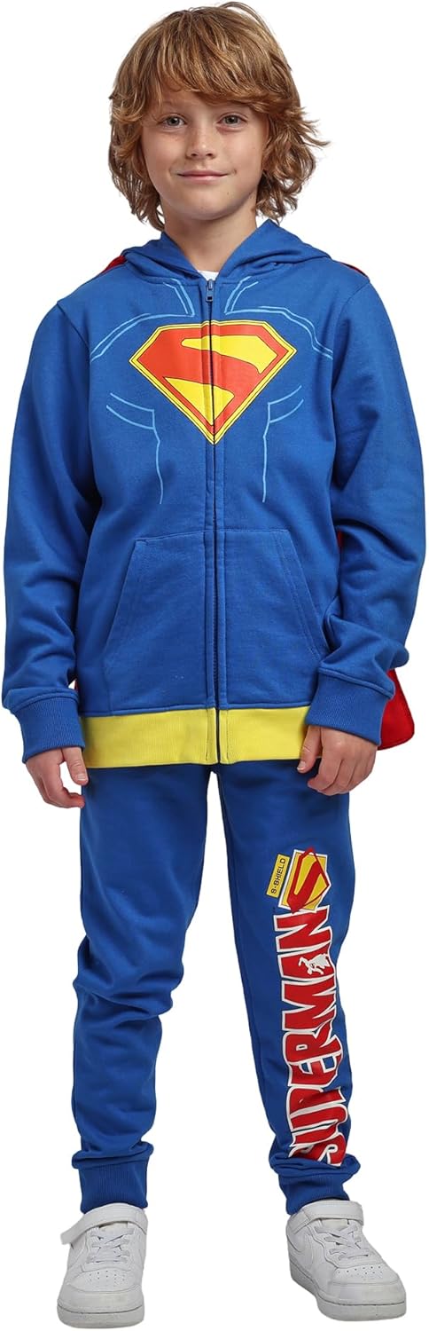 Bioworld Superman Suit Boy's 2-Pack Cosplay Zip Front Hoodie & Joggers Set