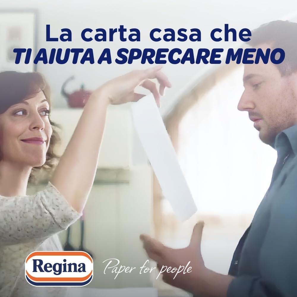 Regina Wish Carta Cucina - Confezione da 24 Rotoli, 135 Strappi per Rotoli, Fogli a misura di mano, Scegli quanto basta e sprechi di meno, Carta 100% FSC